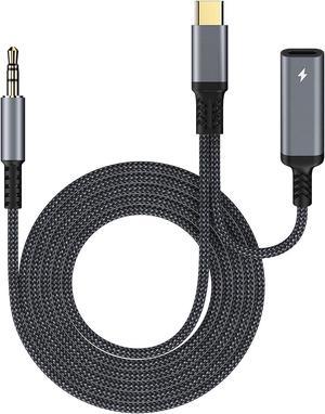 USB C to 3.5mm Audio Aux Jack Cable and Charger Adapter,2-in-1 USB C to Headphone Car Stereo Cord with PD 60W Fast Charging for Samsung Galaxy S22 S21 S20,Note 20+ 10,Pixel 2 3 XL,iPad Pro