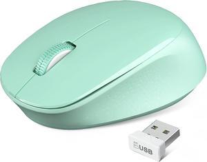 Wireless Mouse E702 2.4GHz Portable Computer Mouse with USB Receiver, Comfortable Silent Mice for Laptop, Chromebook, PC, Notebook, Desktop, Windows, Mac (Green)