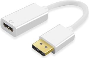 Active DisplayPort to HDMI, DP to HDMI Adapter, Support 4K x 2K & 3D Audio/Video, (Eyefinity Multi-Screen), White