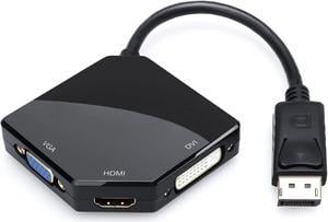 Multi-Function Big DisplayPort DP2 to HDMI VGA DVI Cable Converter Adapter