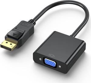 DisplayPort to VGA Adapter, Display Port DP to VGA Cable Male to Female Adapter Cord Compatible with Computer, PC, Laptop, Monitor, Projector and More (Not Bidirectional)