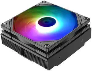 47mm Height 4 Heatpipe Low-Profile ARGB CPU Cooler 90mm Fan for HTPCs, ITX and Small Form Factor Builds for LGA 1700/1200/115X, AMD AM5/AM4 Black Addressable RGB for ID-COOLING IS-47-XT