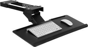 CORN Under Desk Computer Keyboard and Mouse Tray, Ergonomic Keyboard Drawer with Gel Wrist Pad, Black