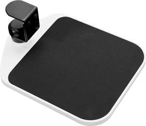 CORN Desk Clamp Adjustable Computer Mouse Pad and Device Holder Extended Rotating Platform Tray, Fits up to 2 inch Desktops, Black White