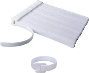 60PCS 6 Inches Reusable Cable Ties, Corn Adjustable Cord Straps, Cable Organizer, Cord Wrap and Hook Loop Cords Management - White