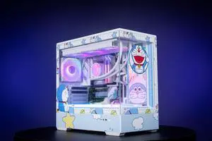 Doraemon Theme Arashi SPCC / Aluminum M-ATX/ITX Computer Case, Doraemon Custom Model With Lighting Effects