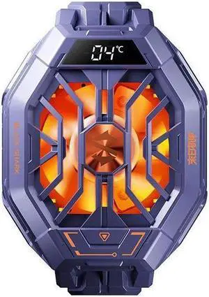 Black Shark Cell Phone Cooler Fun Cooler 2Pro(Silver Gray), Cellphone Radiator with LED Temperature Display/Sleep Timer/Fan Speed Settings for 2.63-3.46 inches iOS/Android Semiconductor Heatsink Cooli