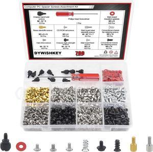 780PC Computer Screw Kit, Computer Screw Standoffs Set Kit for Hard Drive Computer Case Motherboard Fan Power Graphics with a Screwdriver