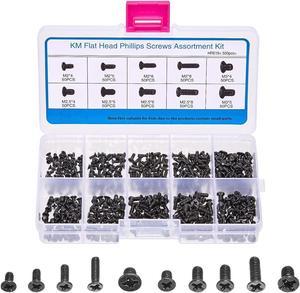 500pcs M2 M2.5 M3 Laptop Notebook Computer Replacement Screws Kit, PC Flat Head Phillips Screw Assortments, Countersunk SSD Electronic Repair Accessories for Sony DELL Samsung IBM HP Toshiba