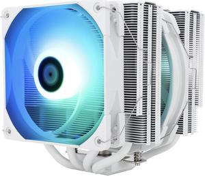 Frost Spirit 140 WHITE V3 ARGB 140mm PWM CPU Cooler, Dual Towers, Dual Fans, 115X/1200/2011/-3/2066/1700, AM4/AM5 5V Addressable RGB 4 Heat Pipes Air Cooler for Thermalright FS140 White V3