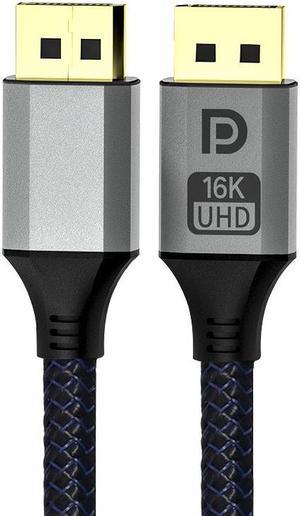 Corn DisplayPort 2.1 Cable [VESA Certified], DP 2.0 Cable [16K@60Hz, 8K@120Hz, 4K@240Hz 165Hz 144Hz] 80Gbps HDR, HDCP DSC 1.2a, Display Port 2.1 Cord Compatible FreeSync G-Sync Gaming Monitor, 6.6FT