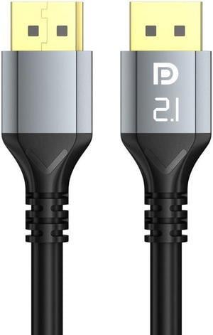 DisplayPort Cable 2.1, 16K 6.6FT/2M DisplayPort Cable 80Gbps 16K@60Hz 30Hz, 8K@120Hz 60Hz 4K@240Hz/144Hz 2K@240Hz, Support FreeSync G-Sync HDR10 for Gaming Monitor Graphics Card