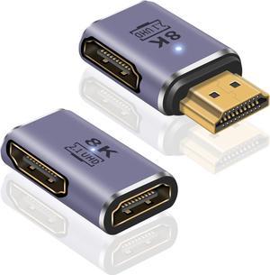 8K HDMI Coupler 2Pack, HDMI 2.1 Extension Adapter, 48Gbps HDMI Male to Female Adapter, UHD HDMI Female to Female Adapter Extender Gold Plated with 8K@60Hz, 4K@120Hz for HDTV Laptop PS4 PS5