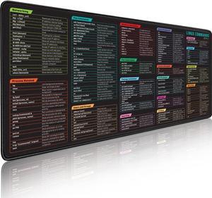 Linux Commands Line Mouse pad - Extended Large Cheat Sheet Mousepad. Shortcuts to Kali/Red Hat/Ubuntu/OpenSUSE/Arch/Debian/Unix Programmer. Non-Slip Gaming Desk mat