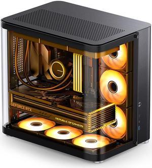 TK-2 Black ITX / M-ATX / ATX Dual-Chamber Gaming  Computer Case, Support 280/360 Liquid Cooling