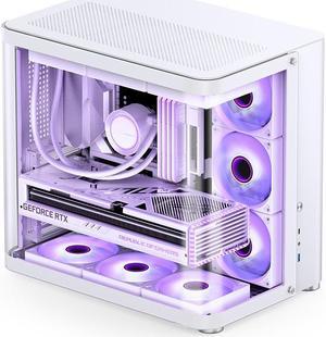 TK-2 ITX / M-ATX / ATX Dual-Chamber Gaming  Computer Case, Support 280/360 Liquid Cooling White