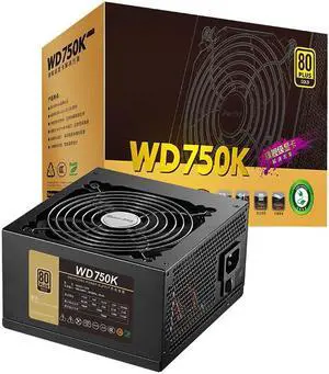 Corn WD750K,750W Power Supply,80 Plus Gold Certified ,120mm Silent Hydraulic Fan , PCIE 5.0 Interface ,Automatic Speed Control-Black