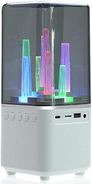 Wireless Portable Speaker 8 Light Loudspeaker Compatible Column Bass Stereo Waterproof TWS 5.0 BT City Atmosphere Lights White