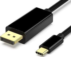 USB C to DisplayPort 6 Feet Cable(4K@60Hz 2K@144Hz), USB Type-C to DP Adapter [Thunderbolt 3/4 Compatible] with iPhone 15 Pro/Max, MacBook Pro/Air 2023, iPad Pro, iMac, S23, XPS 17 and More