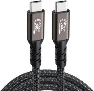 USB 4 Cable, Thunderbolt 4/3 Cable 40Gbps Data Transfer 240W Fast Charging USB4 Cable Compatible with Thunderbolt 4/3/ MacBook Pro/iPad Pro/Smart Phone and More 0.66 ft. Straight