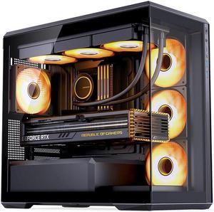 D301 Gaming Chassis Mesh Computer Case, Support YTX Back-Connector Micro-ATX Motherboard, Hidden-connector Design, Support 10 Fans, 360mm Liquid Cooler