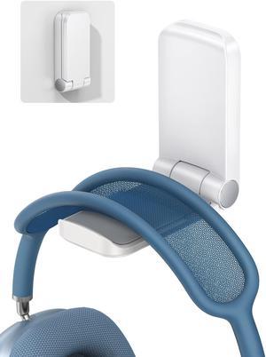 Headphone Stand, Sticky Headset Hanger - Adhesive Headphone Holder Hook Mount, Headset Stand Holder Clip Under Desk, Earphone Clamp for Airpods Max, HyperX, Sennheiser White