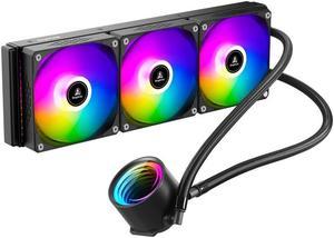 Frozen 360 ARGB Liquid Cooling 1800RPM, 82.61CFM, 38.5dB(A), 1.92H2O Hydraulic Bearing AM4/AM5, LGA 115X/1200/17XX/20XX for Segotep Black 360mm