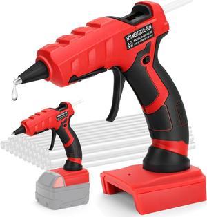 Cordless Hot Glue Gun for Milwaukee 18V M18 Battery, Hot Glue Gun Kit for Milwaukee Tools in Crafting, Wood, PVC, Glass, Home Repair with 30 Pcs 0.27 * 5.9 inch Hot Glue Sticks (Battery Not Included)