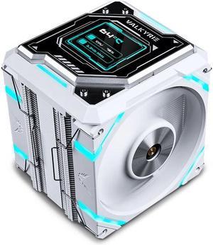 R125 LOKI VK CPU Air Cooling Radiator, Welded 7 Heat Pipe Pure Copper Base, 2.4-Inch IPS Detachable Digital Display, TDP 245W, ARGB Fan,Support Intel 115X/1200/1700/20XX , AMD AM4/AM5(White)