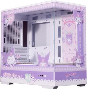 CORN Bauhaus Micro-ATX ITX Cpmputer Case, 6 Sides + 2 Light Panels Could Be Customized with HD Images(Kuromi)