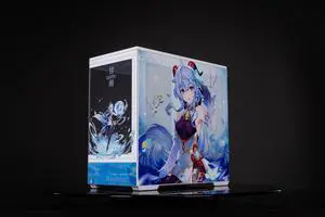 CORN Bauhaus Micro-ATX ITX Cpmputer Case, 6 Sides + 2 Light Panels Could Be Customized with HD Images(Genshin Impact-Ganyu)