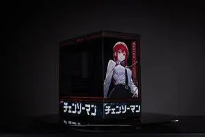 CORN Bauhaus Micro-ATX ITX Cpmputer Case, 6 Sides + 2 Light Panels Could Be Customized with HD Images(Chainsaw Man-Makima)