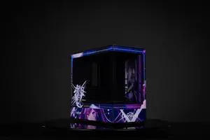CORN Bauhaus Micro-ATX ITX Cpmputer Case, 6 Sides + 2 Light Panels Could Be Customized with HD Images(Genshin Impact-Keqing)