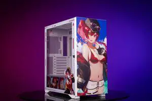 CORN Glass E-ATX/ATX/Micro ATX Computer Case, 4 Sides + 3 Light Panels Customized with HD Images - Houshou Marin