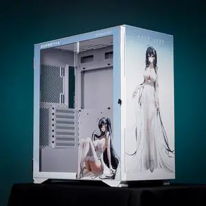 CORN Glass E-ATX/ATX/Micro ATX Computer Case, 4 Sides + 3 Light Panels Customized with HD Images - Azur Lane