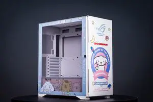 CORN Glass E-ATX/ATX/Micro ATX Computer Case, 4 Sides + 3 Light Panels Customized with HD Images - Kuromi