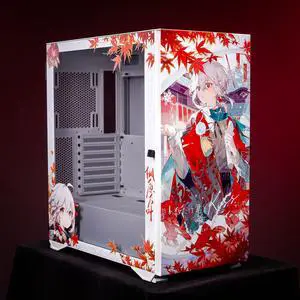CORN Glass E-ATX/ATX/Micro ATX Computer Case, 4 Sides + 3 Light Panels Customized with HD Images - Genshin Impact - Kaedehara Kazuha