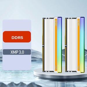 White RAM 288-Pin DDR5 SK Hynix PMIC On-ECC EXPO/XMP3.0 Desktop Compter Memory CL 32-38-38-90 32GB (2 x 16GB) DDR5 6400 (PC5 51200) RGB