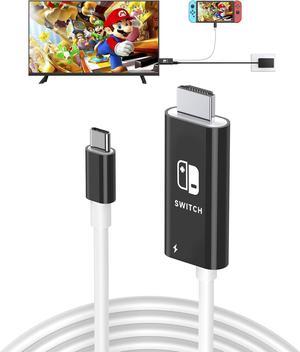 Portable HDMI Adapter Compatible with Nintendo Switch NS/OLED, USB C to HDMI Cable Replaces The Original Switch Dock for TV Screen Mirroring, Convenient for Travel, 4K HD, 2m, Black