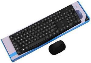 CORN CS10 Ergonomic Design,Cool Exterior 2.4GHz Wireless Silent Typing Chiclet Keys Keyboard And Mouse Combo For Office And Game