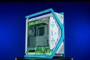 CORN GR701 E-ATX computer case, 420 mm dual radiator support, four 140 mm fans, metal GPU holder, component storage, ARGB fan hub, 60W fast charging Ayanami Rei-White Evangelion