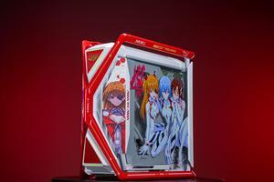 Corn Electronics GR701 E-ATX computer case, 420 mm dual radiator support, four 140 mm fans, metal GPU holder, component storage, ARGB fan hub, 60W fast charging-Evangelion EVA(Red)