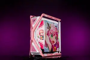 Corn Electronics GR701 E-ATX computer case, 420 mm dual radiator support, four 140 mm fans, metal GPU holder, component storage, ARGB fan hub, 60W fast charging-SPY×FAMILY