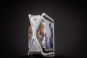 Corn Electronics GR701 E-ATX computer case, 420 mm dual radiator support, four 140 mm fans, metal GPU holder, component storage, ARGB fan hub, 60W fast charging Attack on titan-White
