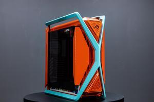 Corn Electronics GR701 E-ATX computer case, 420 mm dual radiator support, four 140 mm fans, metal GPU holder, component storage, ARGB fan hub, 60W fast charging-Dragon Ball(Orange)