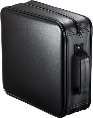 Corn Electronics 320 Capacity CD Case, Large CD Sleeves, Portable DVD VCD Storage Box, Portable Zipper Bag, EVA Protective Blu-ray Wallet with Handle, for Car, Home, Office, Games Disc, Audio Music