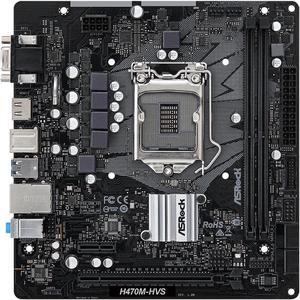 ASRock H470M-HVS LGA 1200 Intel H470 SATA 6Gb/s Micro ATX Intel Motherboard