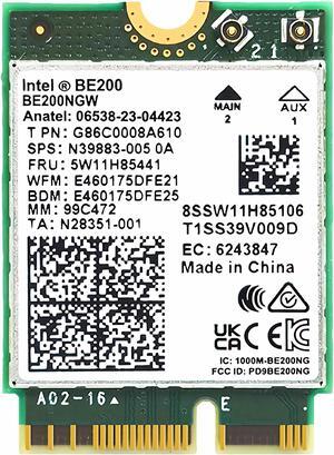 WiFi 7 BE200 NGW Wireless Card, Tri-Band 6GHz/5GHz/2.4GHz M.2 NGFF Bluetooth 5.4, Support Windows 10/11(64 bit)/Linux, Not Support AMD. (Single Card)