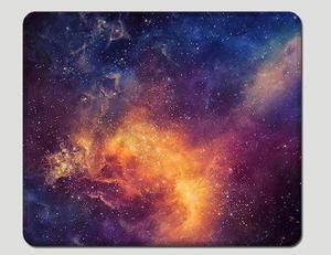 Corn Gaming Mouse Pad, Square Outer Space Theme Anti-Slip Rubber Mousepad with Stitched Edge for Office Laptop Computer PC Men Women Kids, Custom Pattern, 10.2 x 8.3 in, Mysterious Galaxy Design