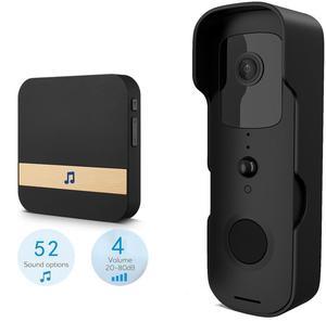 Wi-Fi Smart Doorbell Camera, ETSROW Wireless Video Doorbell Camera with Chime, 1080P HD, Human Detection, Night Vision, 2-Way Audio, IP65 Weatherproof, Local & Cloud Storage(Optional)